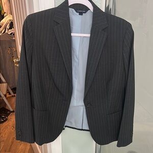 Lands' End charcoal with blue Pinstripe Women's Blazer